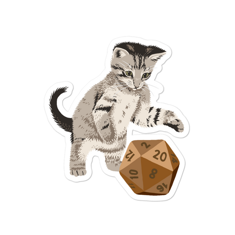 Tabby Cat Sticker For D&D Players