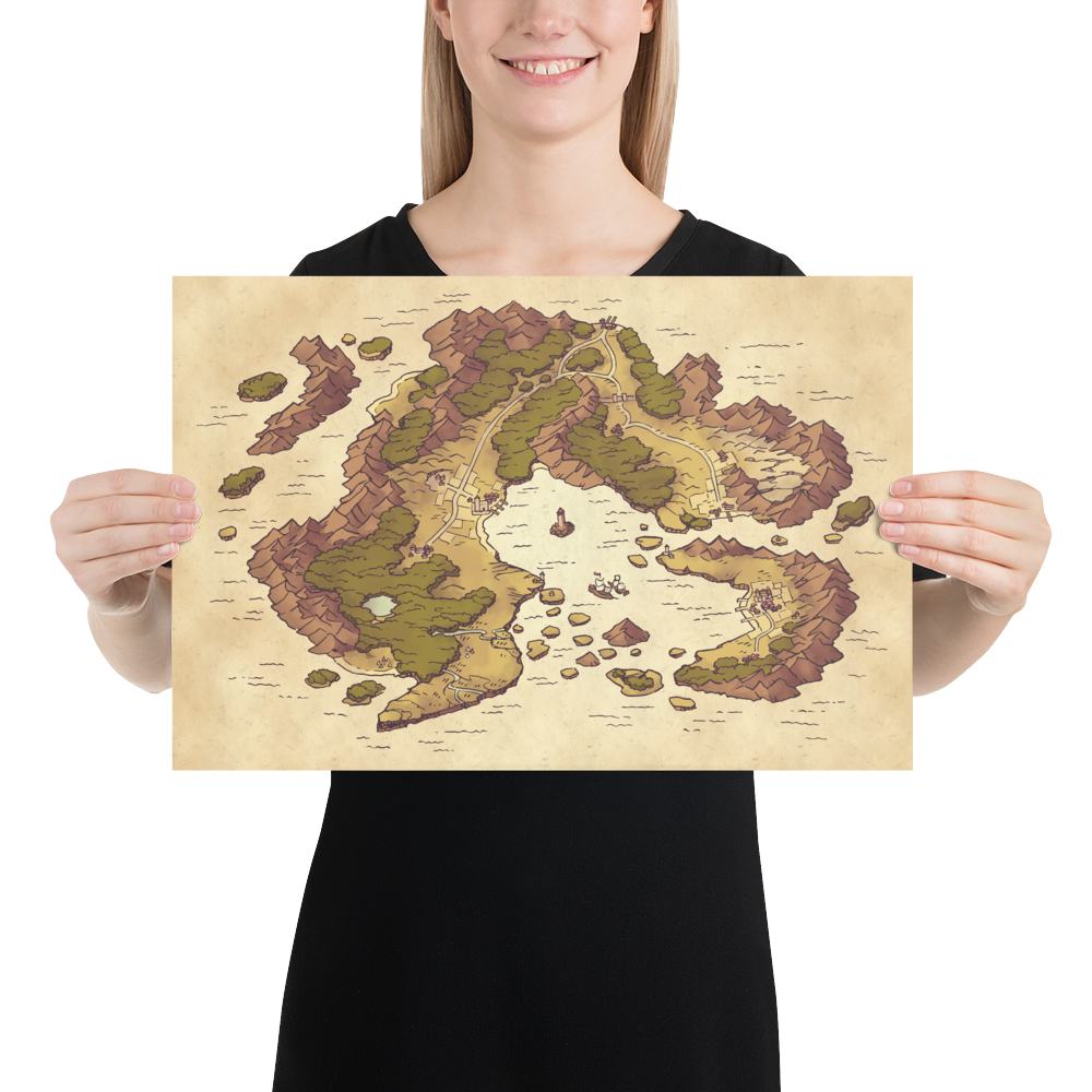 Arvyre Cartographic Map Poster | D and D Player Gift