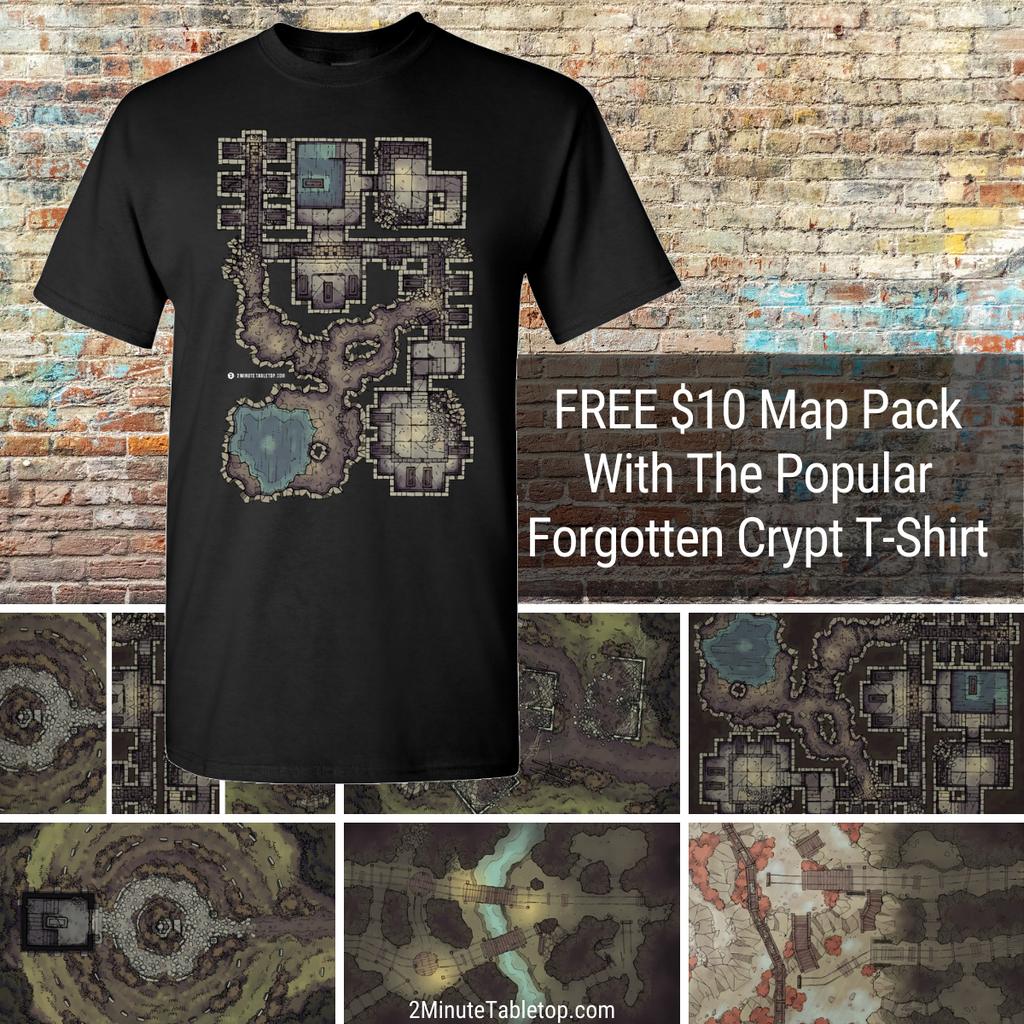 The Forgotten Crypt Map Swag For RPG Tabletop Players