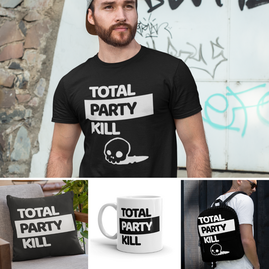 Total Party Kill Merchandise from 2-Minute Tabletop