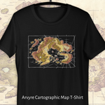 Arvyre Cartographic Map T-Shirt in Black or Army, S to 3XL