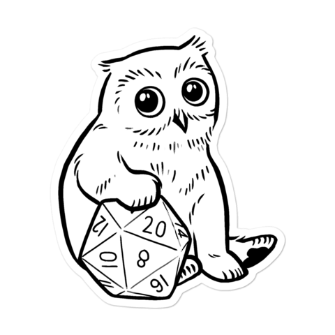 Baby Owlcub Sticker For D&D Players