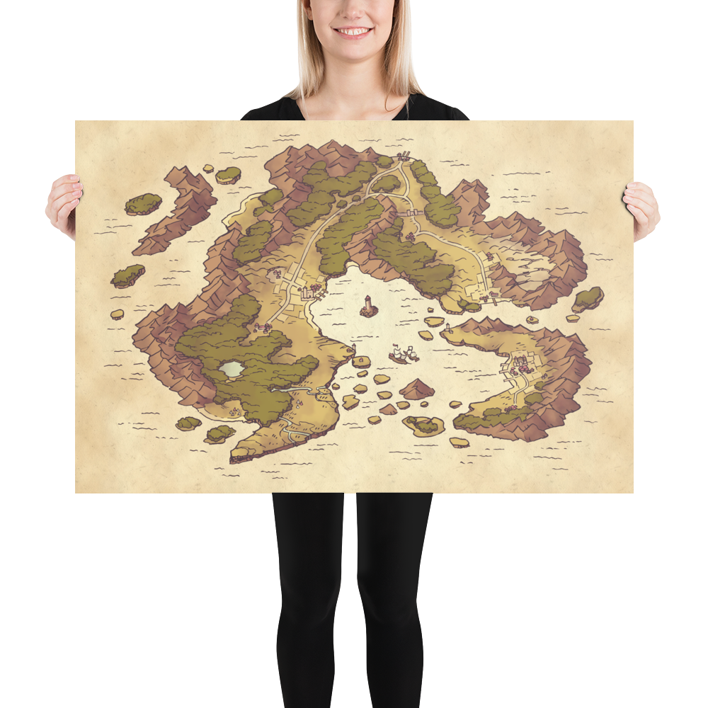 Arvyre Cartographic Map Poster | D and D Player Gift