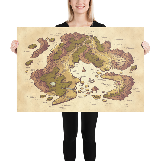 Arvyre Cartographic Map Poster | D and D Player Gift