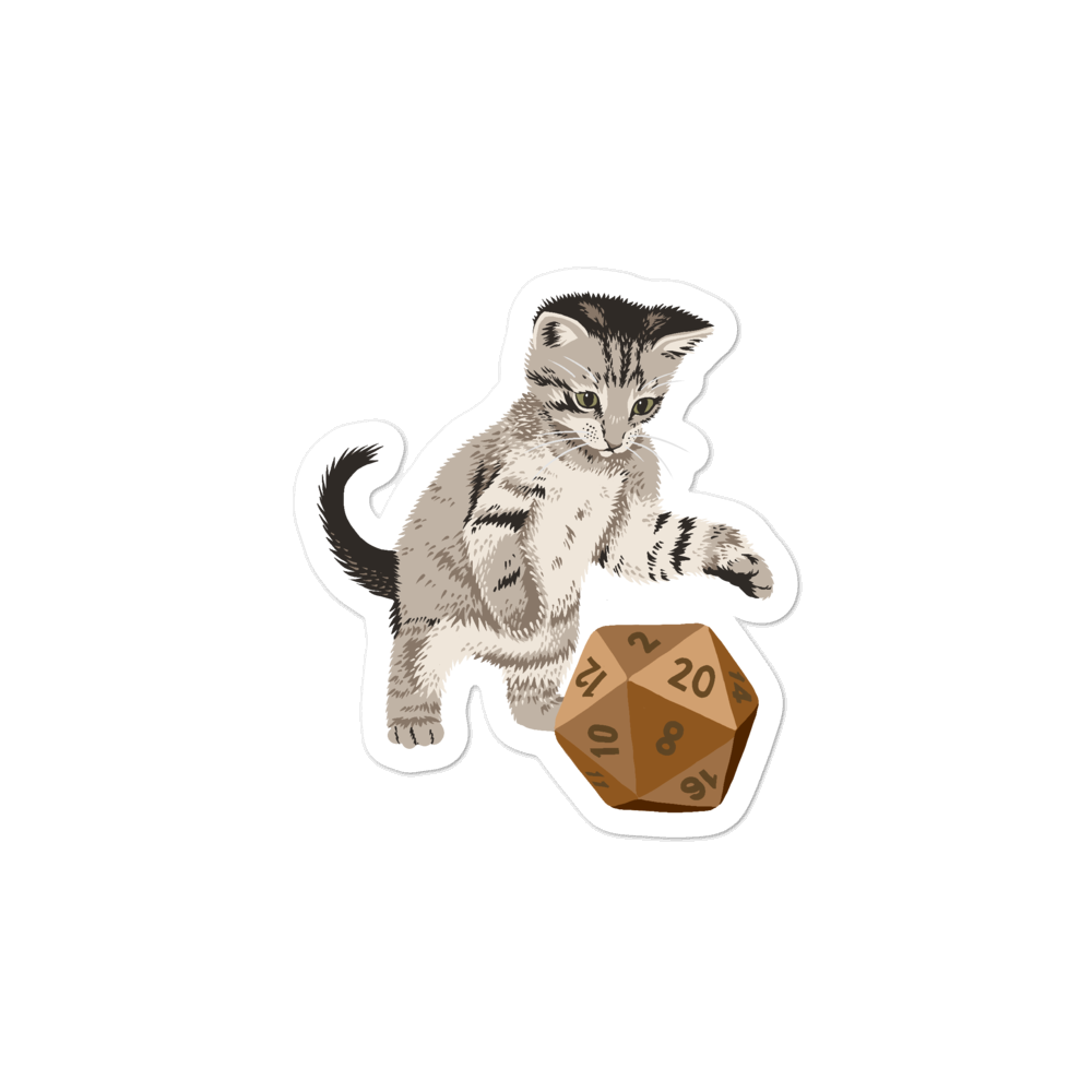 Tabby Cat Sticker For D&D Players