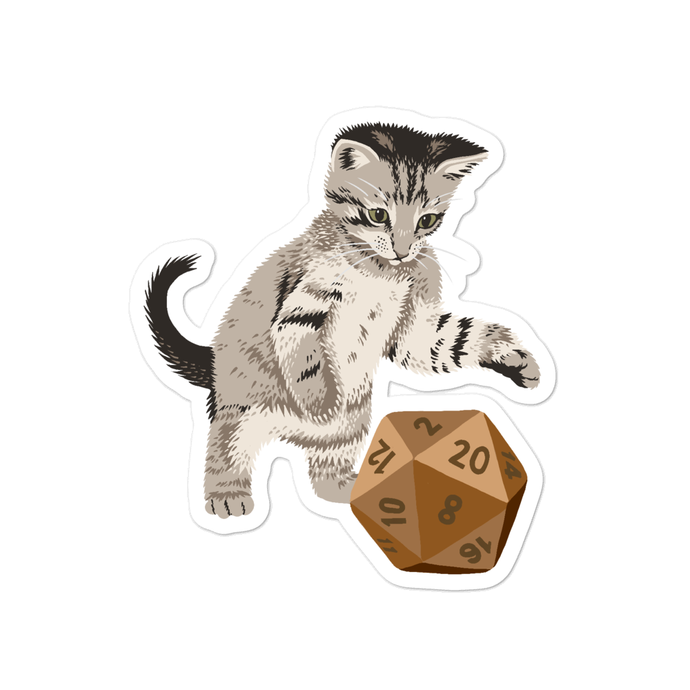 Tabby Cat Sticker For D&D Players