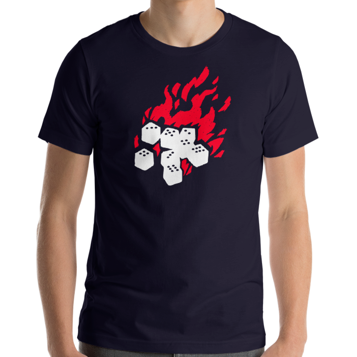 Fireball Unisex Premium T-Shirt (Black or Navy) for Dungeons and Dragons players