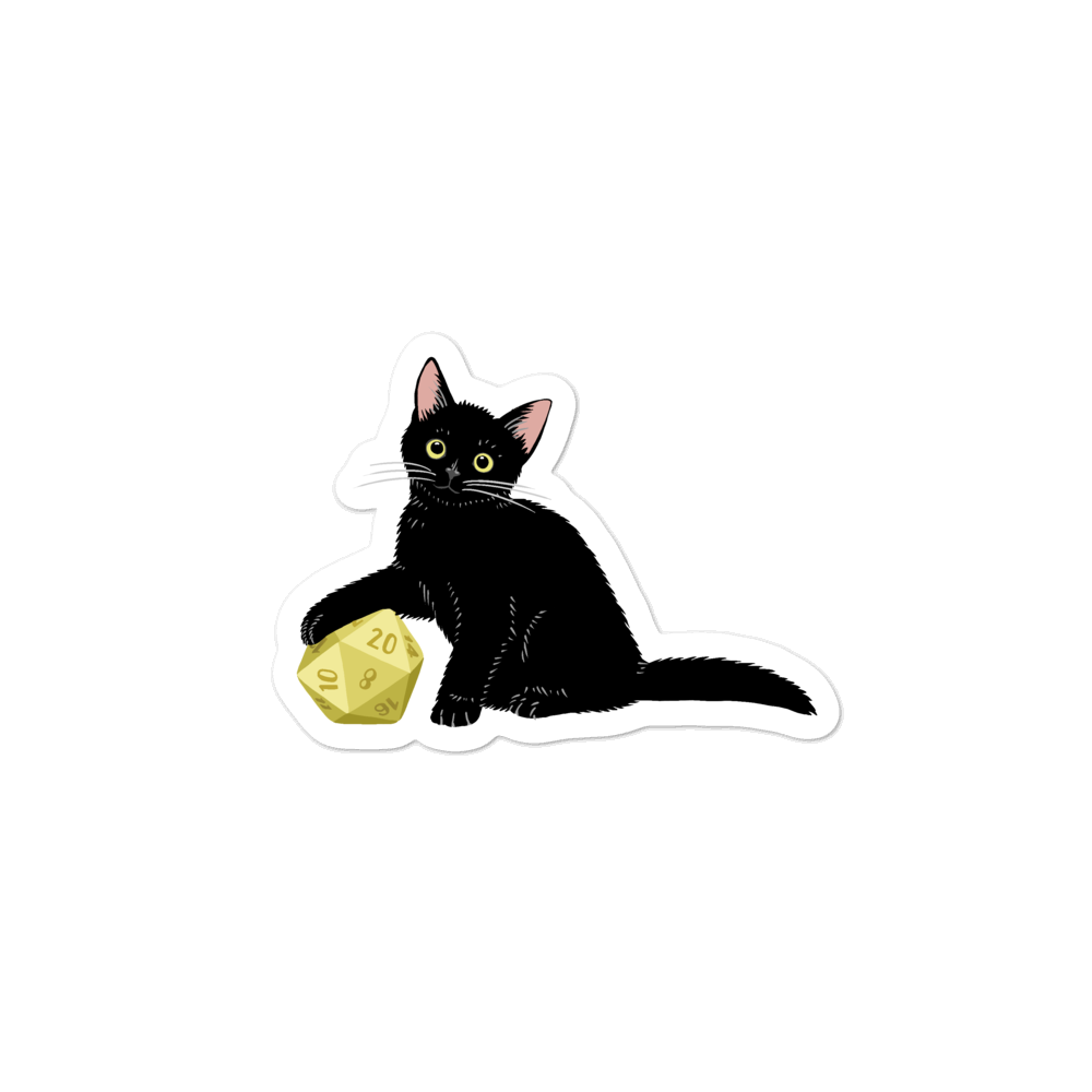 Black Cat Sticker For D&D Players