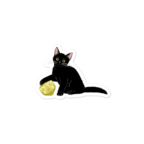 Black Cat Sticker For D&D Players – 2-Minute Tabletop Merch