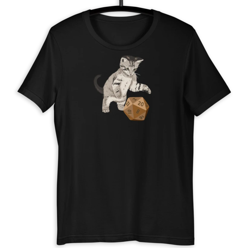 Tabby Cat T-Shirt For D&D Cat Lovers