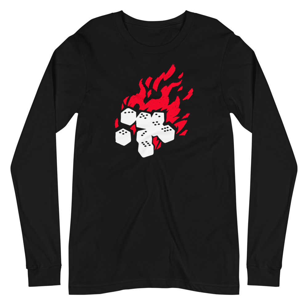 Fireball Unisex Premium Long Sleeve T-Shirt (Black) for RPG Role-Playing Gamers