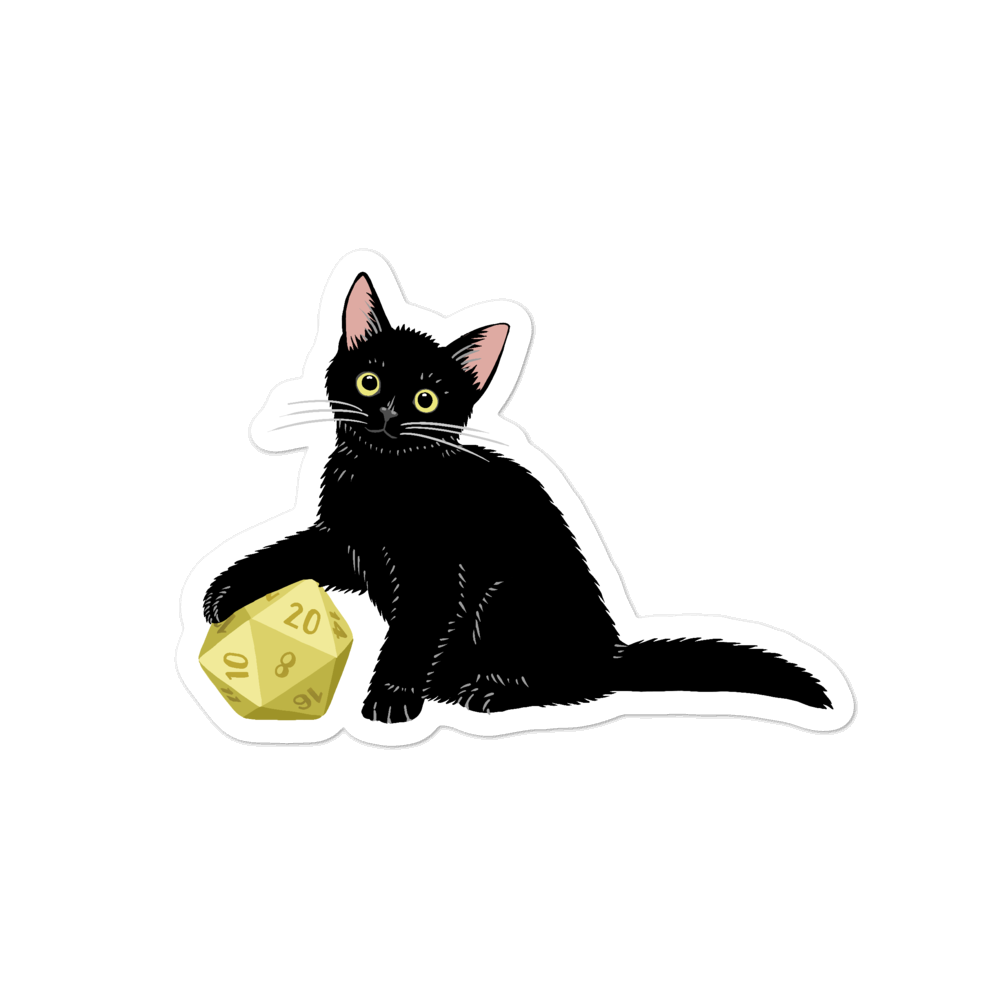 Black Cat Sticker For D&D Players