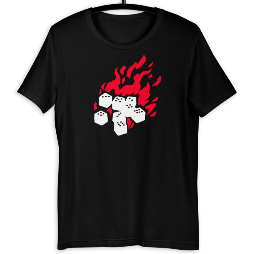 Fireball Unisex Premium T-Shirt (Black or Navy) for Dungeons and Dragons players