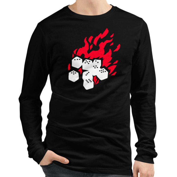 Fireball Unisex Premium Long Sleeve T-Shirt (Black) for Dungeons and Dragons players