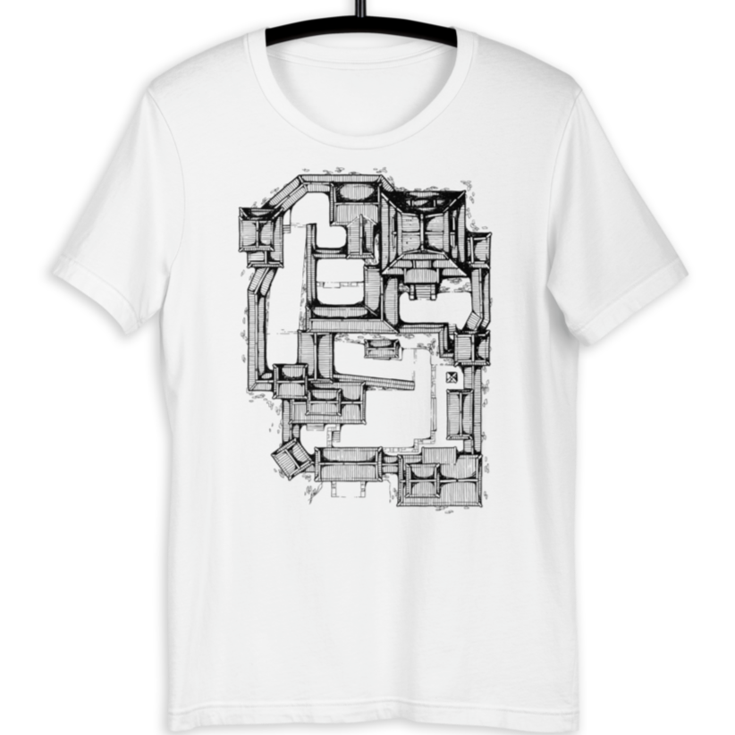 Samurai Castle Map Premium T-Shirt (White)