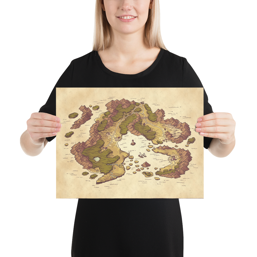 Arvyre Cartographic Map Poster | D and D Player Gift