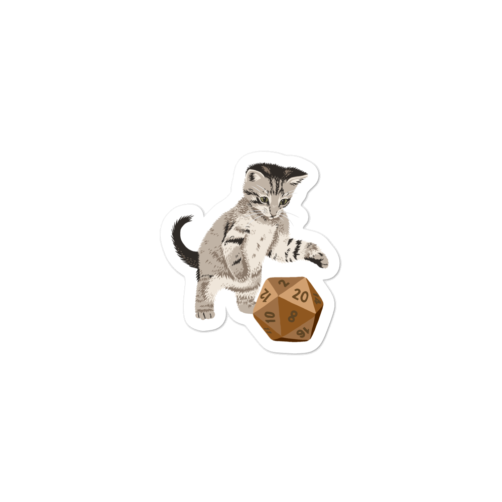 Tabby Cat Sticker For D&D Players