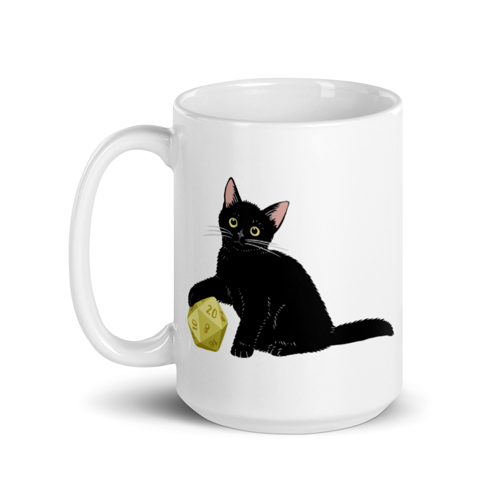 Black Cat D&D Player Coffee Mug