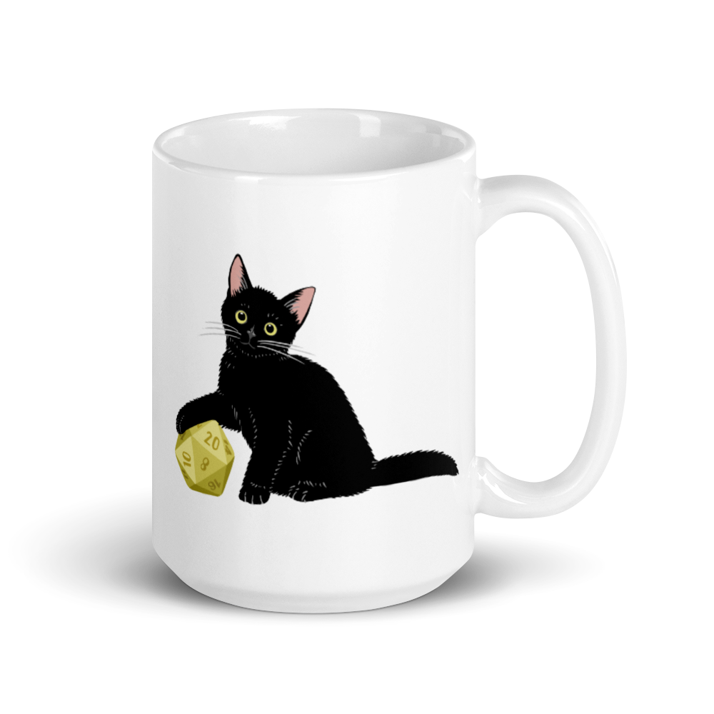 Black Cat D&D Player Coffee Mug