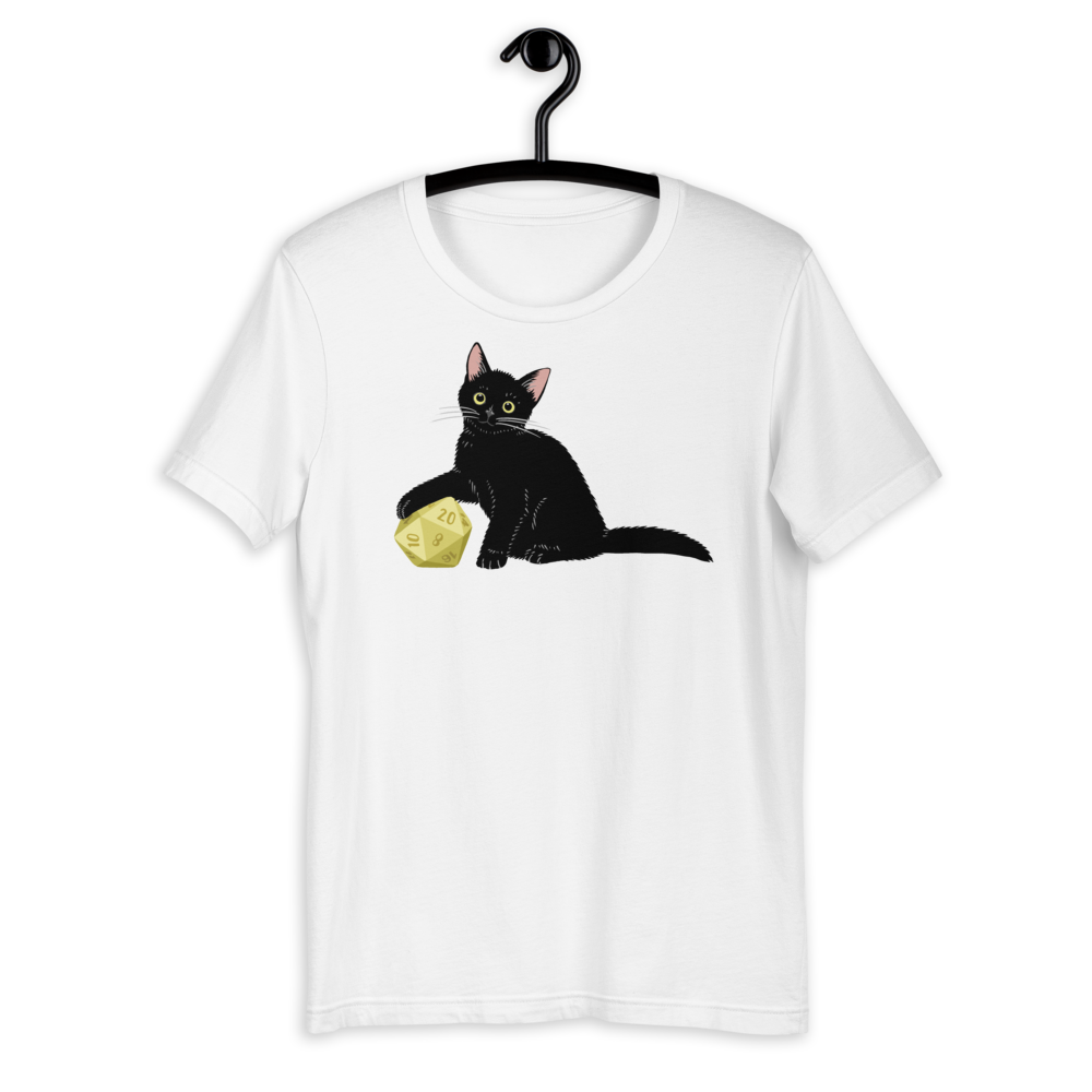 Black Cat T-Shirt For D&D Cat Lovers