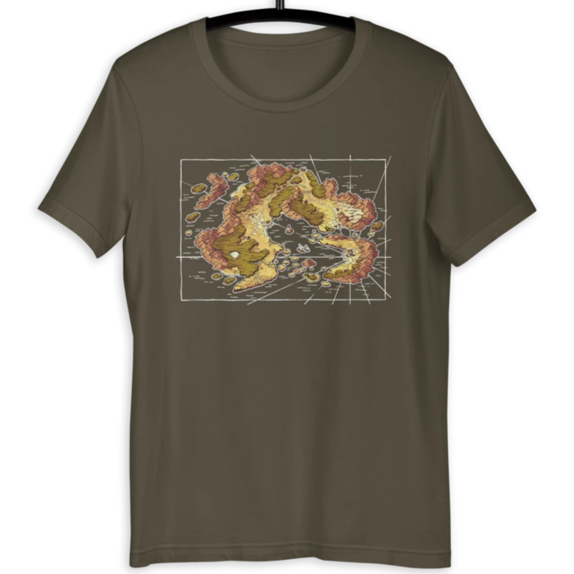 Arvyre Cartographic Map T-Shirt | Gift For D and D Player