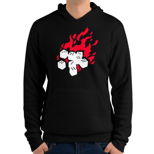 Fireball Unisex Pullover Hoodie (Black) for Dungeons and Dragons players