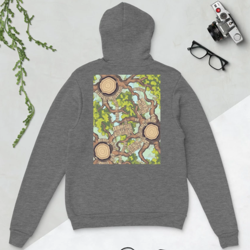 Treetop Town Pullover Hoodie – 2-Minute Tabletop Merch