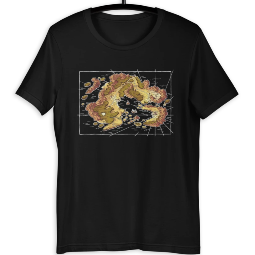 Arvyre Cartographic Map T-Shirt | Gift For D and D Player