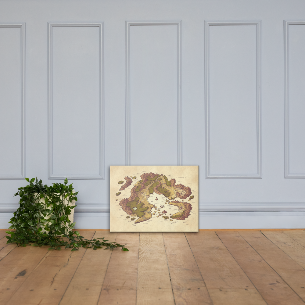 Arvyre Cartographic Map Canvas Wall Art: D&D Player Gift