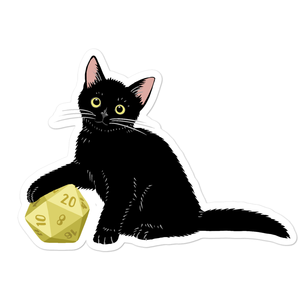 Black Cat Sticker For D&D Players