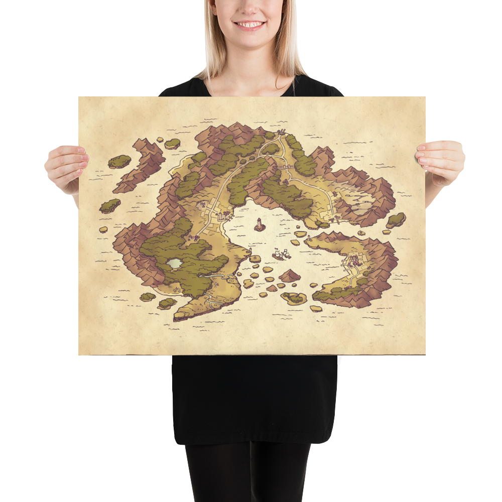 Arvyre Cartographic Map Poster | D and D Player Gift