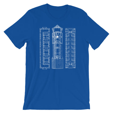 Steam Locomotive Blueprint T-Shirt