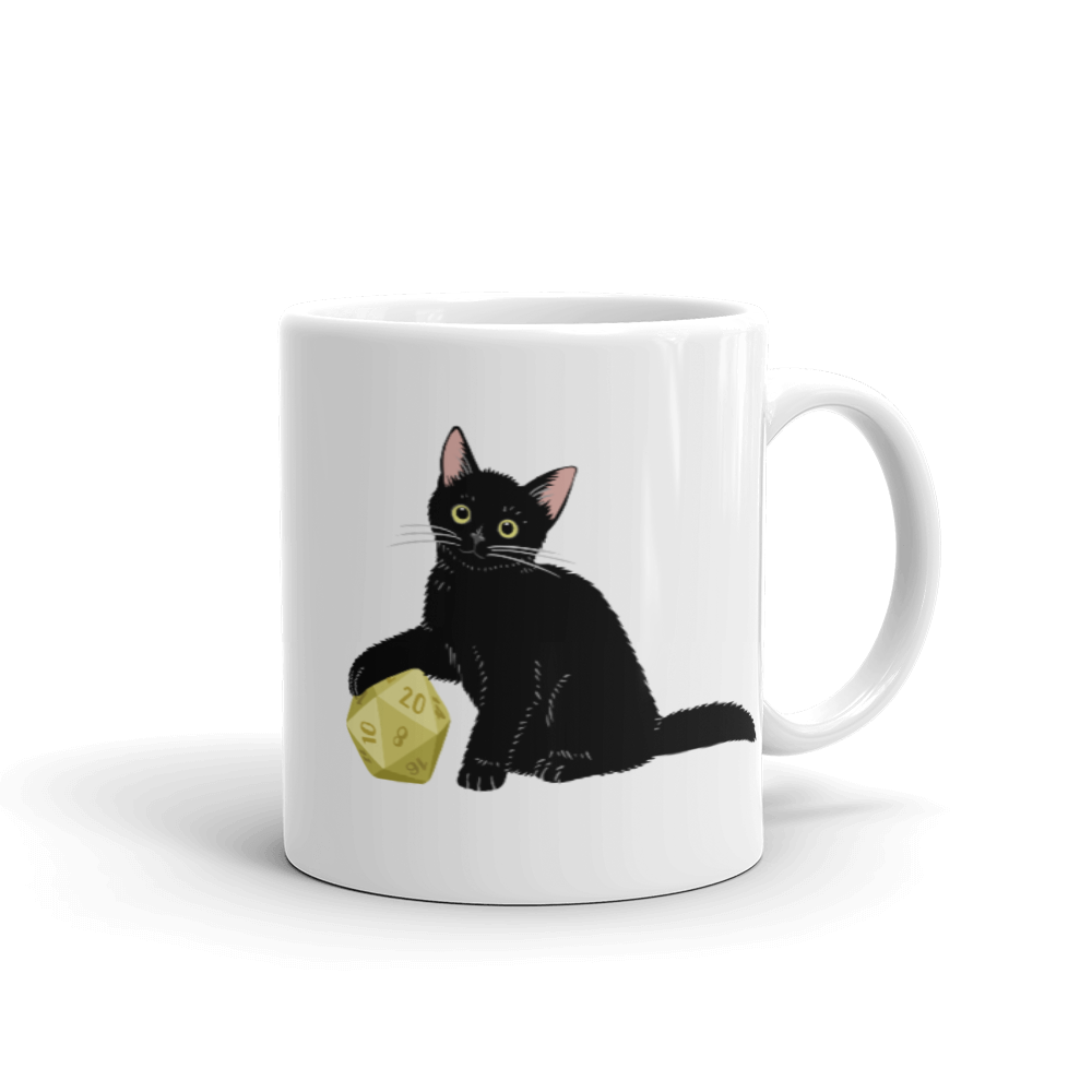 Black Cat D&D Player Coffee Mug